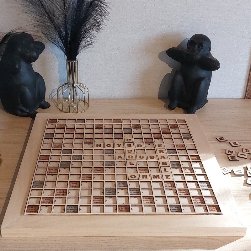 Scrabble Deluxe en marqueterie