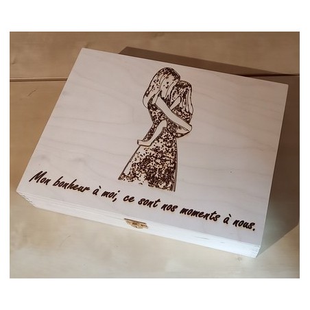 Coffret à charnières en bois