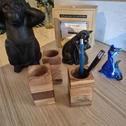 Pot à crayons en bois massif